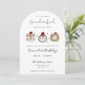 Onederful Winter Animals First Birthday Invitation (Debout devant)