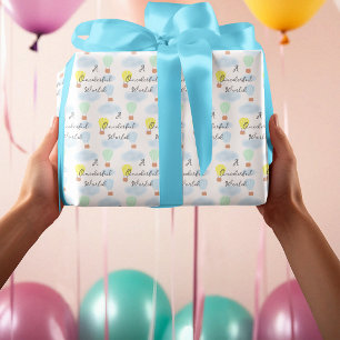 Onederful World Hete Luchtballon 1e Verjaardag Cadeaupapier