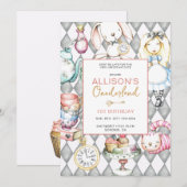 Onederland eerste verjaardagsfeestuitnodiging kaart (Voorkant / Achterkant)