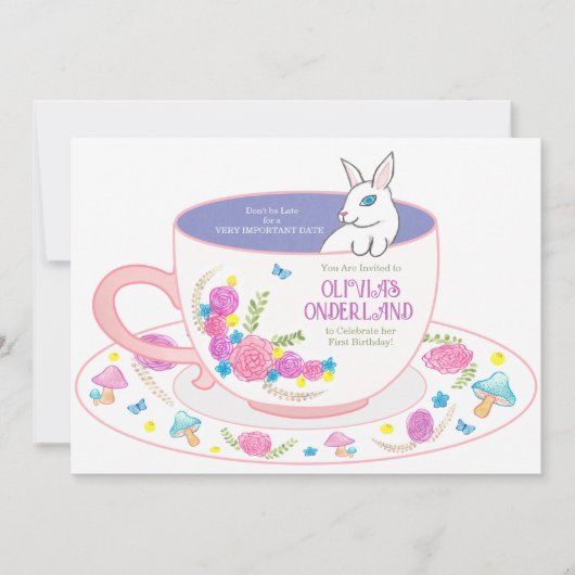 Onederland First Birthday Invitation Aquarelle (Devant)