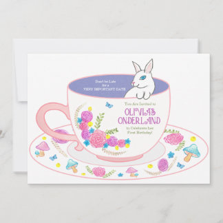 Onederland First Birthday Invitation Aquarelle