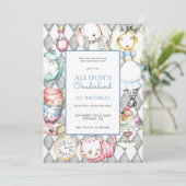 ONEderland Girl's 1st Birthday Invitation (Debout devant)