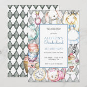 ONEderland Girl's 1st Birthday Invitation (Devant / Derrière)