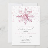 ONEderland Pink Snowflake Premier Invitation d'ann (Devant)