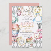 Onederland Tea First Birthday Tea Party Invitation (Devant / Derrière)