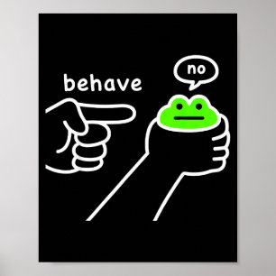 Oneerlijke Kikker Grappige Kikker Meme Gedraag Gee Poster