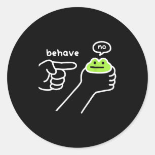 Oneerlijke Kikker Grappige Kikker Meme Gedraag Gee Ronde Sticker