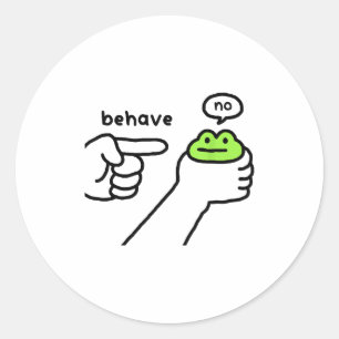Oneerlijke Kikker Grappige Kikker Meme Gedraag Nee Ronde Sticker