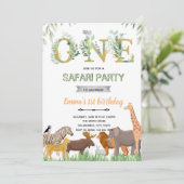 ONEgreenery zoo-partij themauitnodiging Kaart (Staand voorkant)
