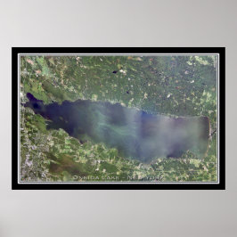 Oneida Lake New York Satellite Poster Map