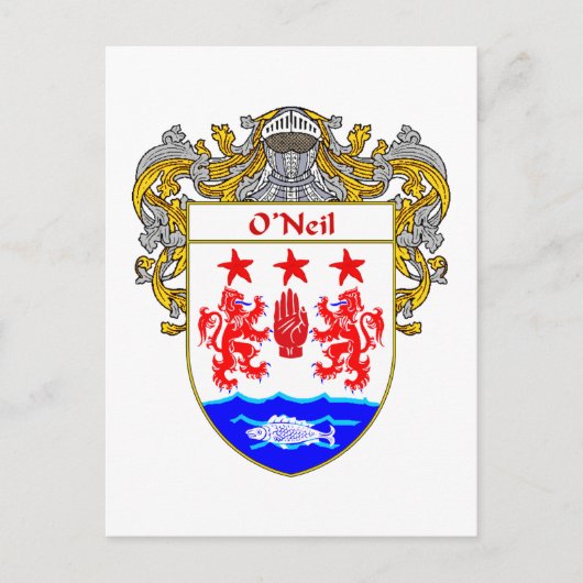 O'Neil Coat of Arms (gemanteld) Briefkaart (Voorkant)