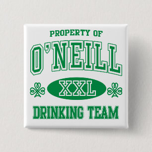 O'Neil Irish Drink Team Vierkante Button 5,1 Cm