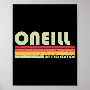 Oneill Achternaam Grappig Retro Vintage 80s 90s Ve Poster