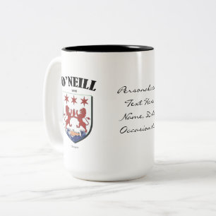 O'Neill Family Crest, Vertaling & Betekenis Tweekleurige Koffiemok