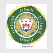O'Neill Irish Shield/Celtic Cross Personalized Sticker (Vel)