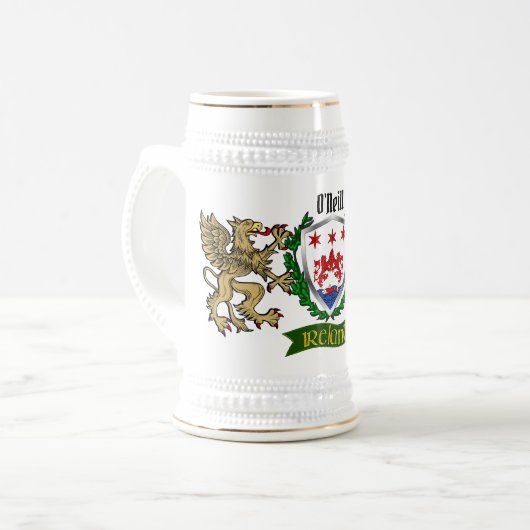 O'Neill/Neill Irish Shield Beer Stein Bierpul (Voorkant links)