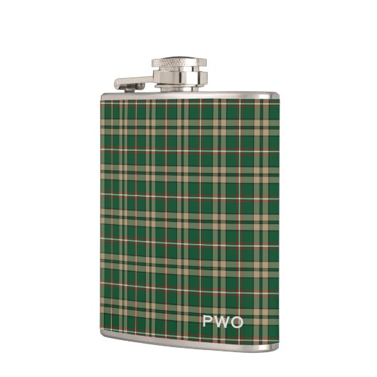 O'Neill Tartan Monogram Groen en Tan Plaid Heupfles (Links)
