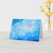 oneindig blauw kwadraat leeg Wenskaart Kaart (Gele Bloem)