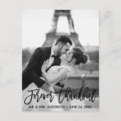 Oneindig Dankbaar Brush Script Trouwfoto Modern Briefkaart (Voorkant)