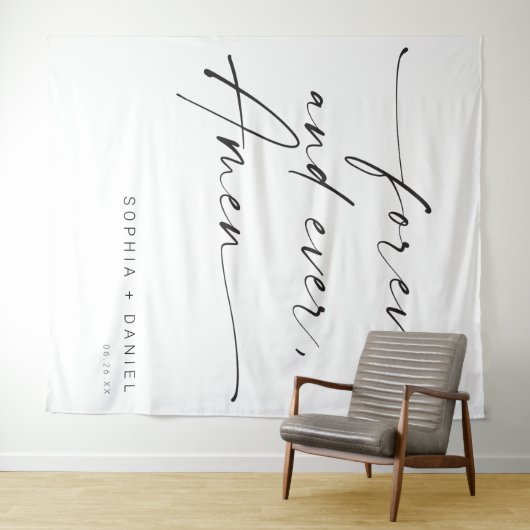 Oneindig En Altijd, Amen Trouwcitaat Achtergrond Wandkleed (In Situ (horizontaal))