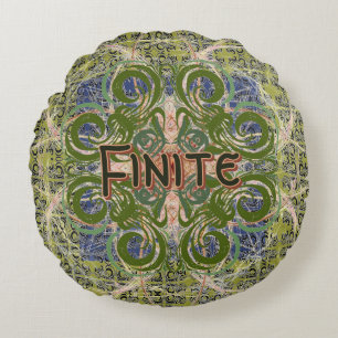 Oneindig - Groen abstract door Alexandra Cook Rond Kussen
