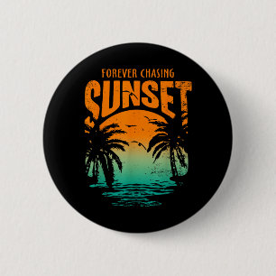 Oneindig jagen op zonsondergang Workout Zomer Casu Ronde Button 5,7 Cm