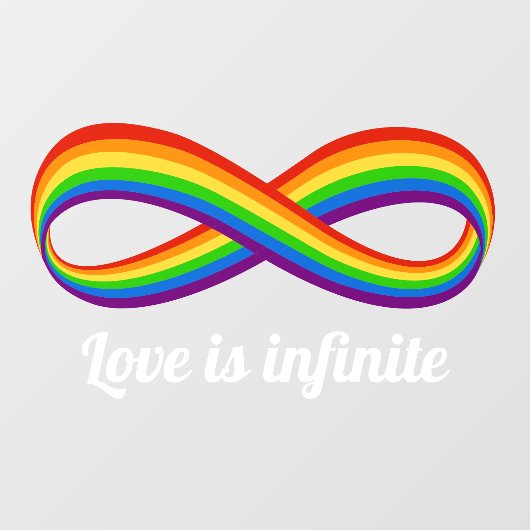 Oneindig liefdessymbool Regenboog Cool Oneindighei Raamsticker (Vel)