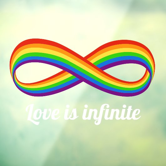 Oneindig liefdessymbool Regenboog Cool Oneindighei Raamsticker (Vel 3)