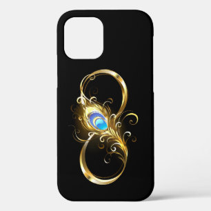 Oneindig met gouden pauwenveer iPhone 12 hoesje