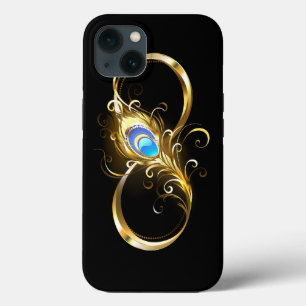 Oneindig met gouden pauwenveer iPhone 13 hoesje
