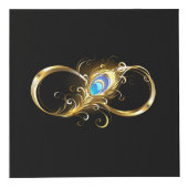 Oneindig met gouden pauwenveer kubus (Voorkant)