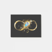 Oneindig met gouden pauwenveer post-it® notes (Voorkant)