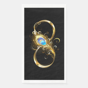 Oneindig met gouden pauwenveer servet