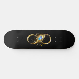 Oneindig met gouden pauwenveer skateboard