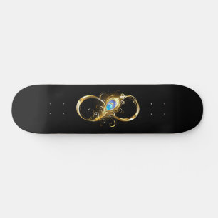 Oneindig met gouden pauwenveer skateboard