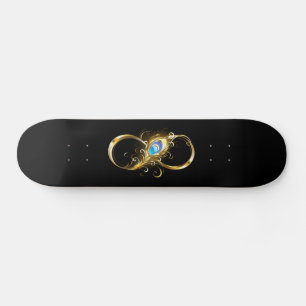 Oneindig met gouden pauwenveer skateboard