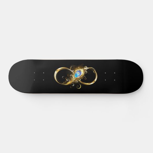 Oneindig met gouden pauwenveer skateboard (Horizontaal)