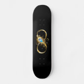 Oneindig met gouden pauwenveer skateboard (Voorkant)