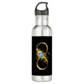 Oneindig met gouden pauwenveer waterfles (Voorkant)