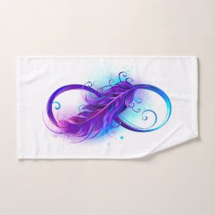 Oneindig met paarse veer handdoek