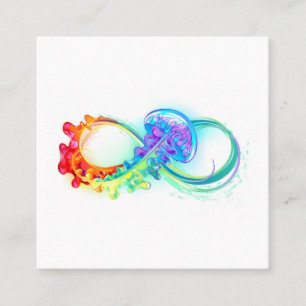 Oneindig met regenboogkwal contactkaartje