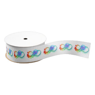 Oneindig met regenboogkwal grosgrain lint