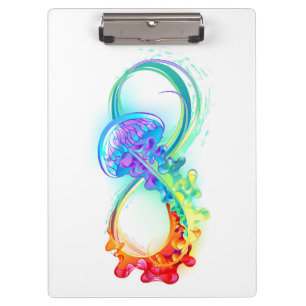 Oneindig met regenboogkwal klembord