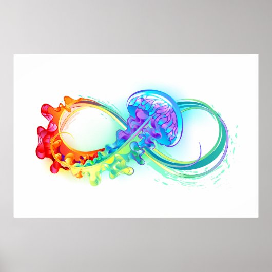 Oneindig met regenboogkwal poster (Voorkant)