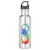 Oneindig met regenboogkwal waterfles  (Voorkant)