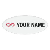 Oneindig met rode wijn naambadge (Voorkant)