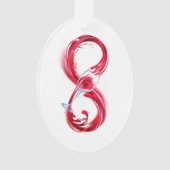 Oneindig met rode wijn ornament (voorkant)