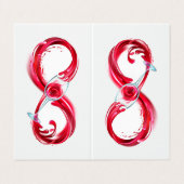 Oneindig met rode wijn visitekaartjes (Buitenkant ongevouwen)