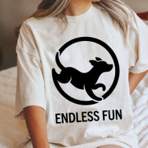 Oneindig Plezier Rennende Hond Silhouet Logo