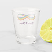 Oneindig Regenboog Liefdessymbool Aangepaste Gay P Shot Glas (Achterkant)